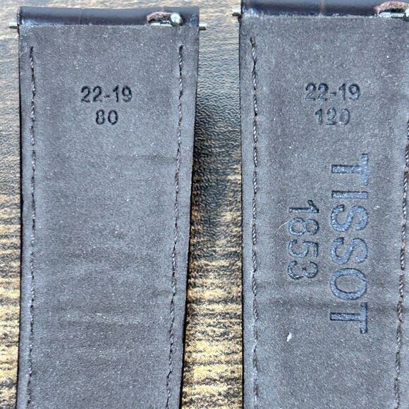 Original Tissot 22mm-19mm Brown Crocodile Band Strap Leather Watch - Picture 5 of 10